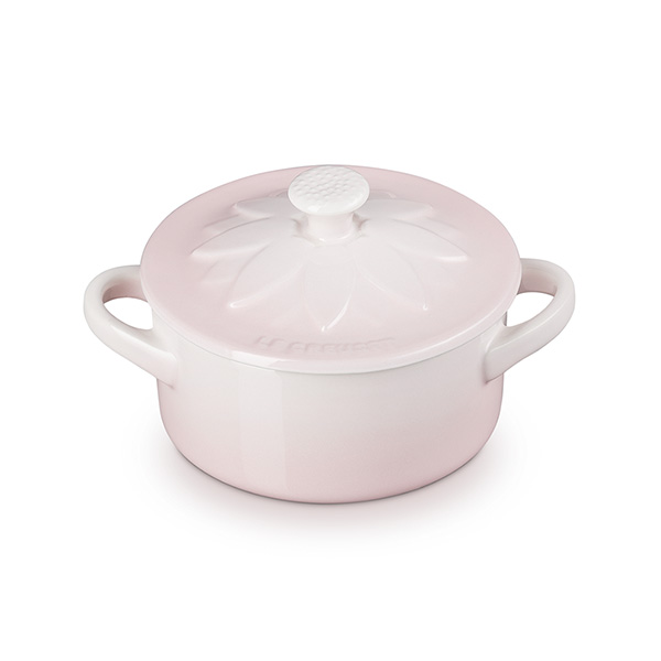 Outlet price €21 - 10cm Mini Cocotte Sunflower Relief Shell Pink
